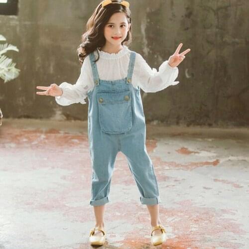 AiLe Rabbit Denim Overalls For Girls
