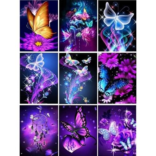 5D DIY Diamond Painting Cartoon Butterfly Crystal Cross Stitch Kit Full Drill Square Embroidery Mosaic Art Picture Home Decor