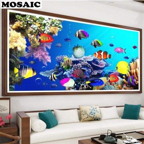 Diamond Painting Animal Full Drill Square/Round Diamond Embroidery Seabed scenic Picture Rhinestone Diamond Mosaic Decor Home