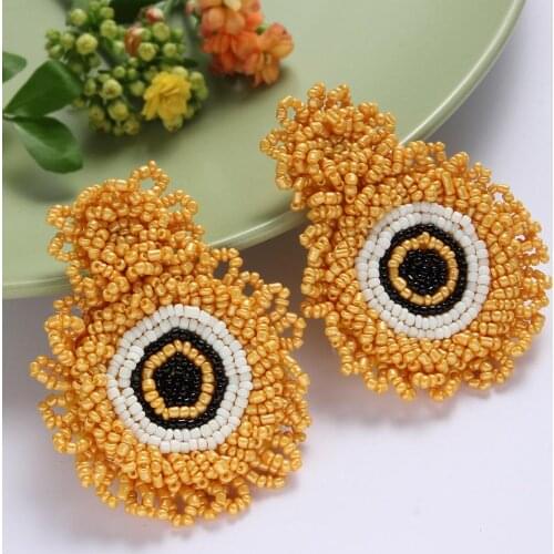 Bohemian Multicolor Handmade Glass Beaded Drop Earrings for Women Party Statement Dangle Earrings Fashion Jewelry