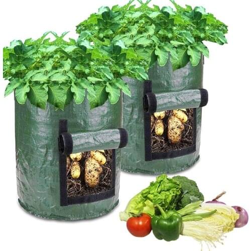 3-10 Gallon Potato Grow Bags Waterproof Veget Planter Pot PE Vegetable Garden Pot Tomato Garden Grow Pot DIY