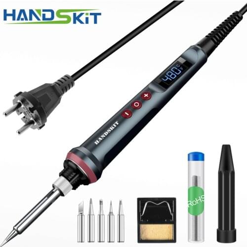 Handskit Electric Soldering Iron 110V 220V 90W Adjsutable Temperature With 5 soldering Iron Tips Welding Tools
