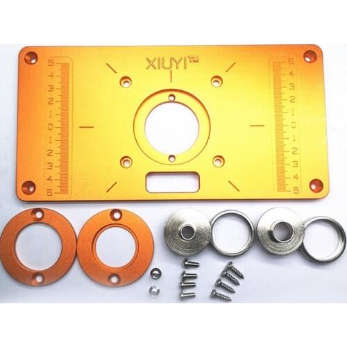 Aluminium Alloy Router Table Insert Plate Woodworking Benches Table Saw Multifunctional Wood Plate Machine Engrave 2 Rings Tool