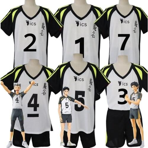Hot Sale Anime Haikyuu Fukurodani Uniform Bokuto Koutarou Haikyuu Jersey Cosplay Costume Uniform T-shirts and pants Custom-made