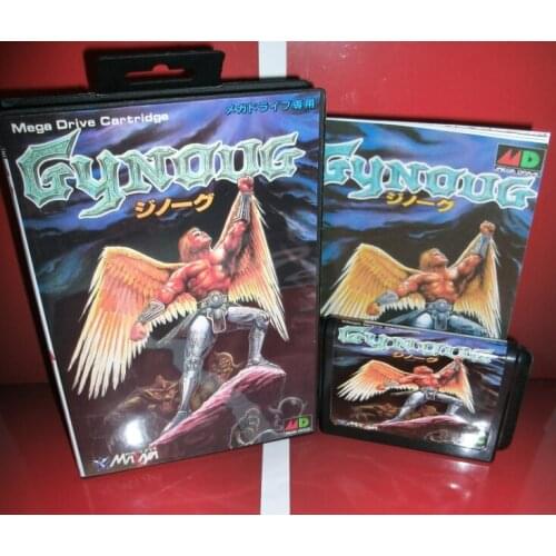 Gynoug - MD Game Cartridge Japan Cover with box and manual For Sega Megadrive Genesis Video Game Console 16 bit MD card