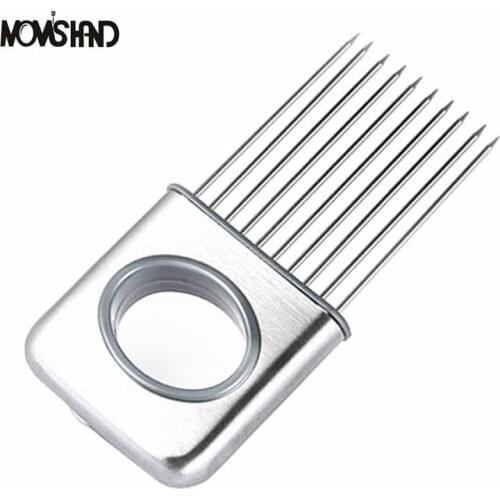Kitchen Gadgets Stainless Steel Onion Holder Slicer Tomato Cutter Fruit Vegetable Tools