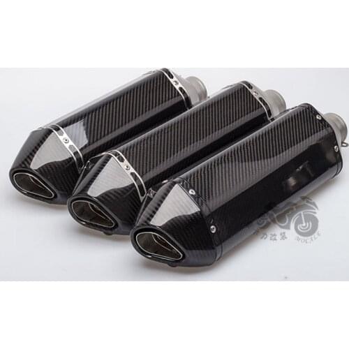 Motorcycle Modified Exhaust Pipe Muffler Large Hexagon Exhaust Full Carbon Fiber NINJA650 GSXR750 BN600