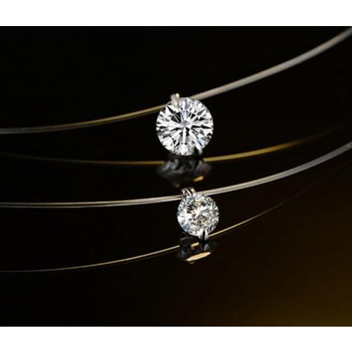 Lusion Jewelry Fishing Line Zircon Choker Necklace Woman Boho Bohemia Bijoux Collares Statement Necklace Fashion Accessories New