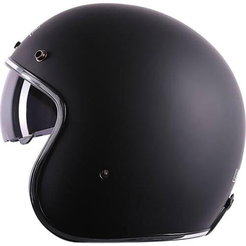 Black Retro Motorcycle Helmet Vintage Cafe Racer Motocross Helmet Moto Motorbike Riding Open Face Helmet Scooter Casque Casco
