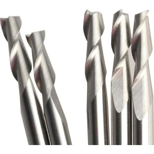 10pcs 4mm Shank 4mm x 12mm Two Flutes Carbide Mill Spiral Cutter Wood Router Bit Tools for CNC Machine Engraving