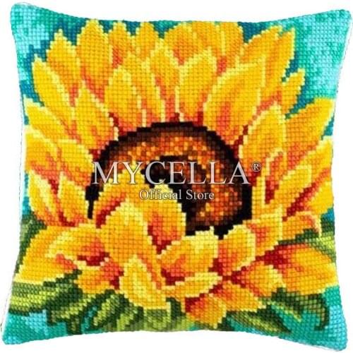 Latch Hook Kit Make Your Cushion Rose sunflower Yarn Crochet Pillow Case Set Latch Hook Cushion Cover Hobby & Crafts Home Decor