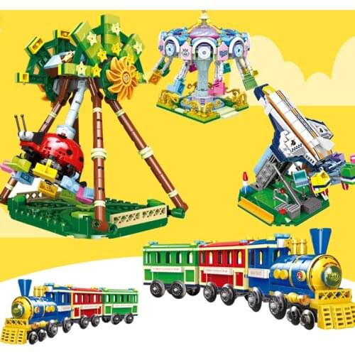 XingBao train sets amusement park whirligig model building blocks bricks corsair creator MOC kids toys city friend for girl