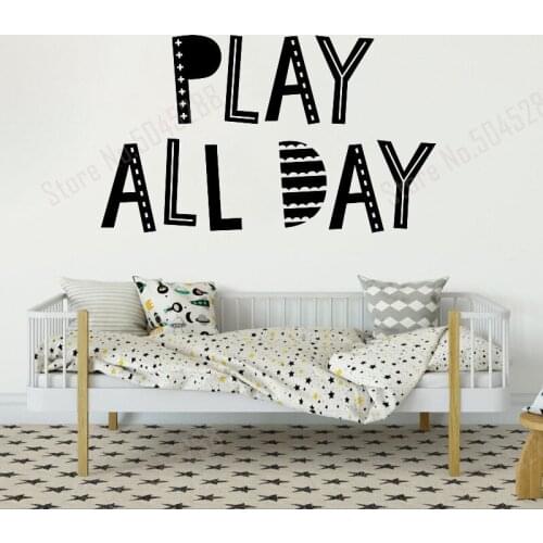 Play All Day Wall Decal Scandinavian Decal Play Decal Playroom Decal Style Playroom Kids Room Wall Decals Baby Room Decor Z647