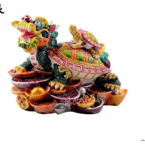 Toe pottery dragon turtle treasure set pieces to ensure safety leading turtle home statues sculpture Home wedding decoration