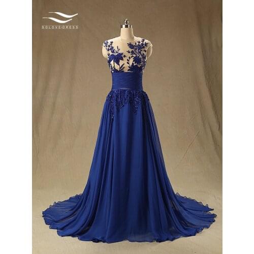 New Arrived Elegant Sleeveless Chiffon and Beads and Sequins Long Evening Dress Forma Woman Dresses Vestidos Longo ( SL-E587 )