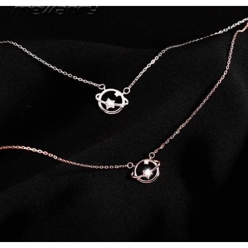 Mewanry 925 Sterling Silver Necklace for Women Sweet Planet Pendant New Fashion Elegant Party Jewelry Birthday Gifts Wholesale