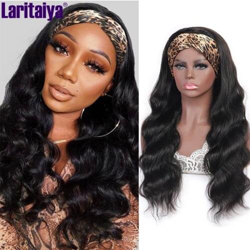 Peruvian Body Wave Headband Wig 100% Remy Human Hair Scarf Wig 180% Density Body Wave Wig Natural Wavy Glueless Wigs for Women