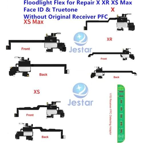 X XS XR XSM 11 Earpiece flex V1S receiver FPC detecting adaptor JC all-powerful receiver repair iPhone face ID original color