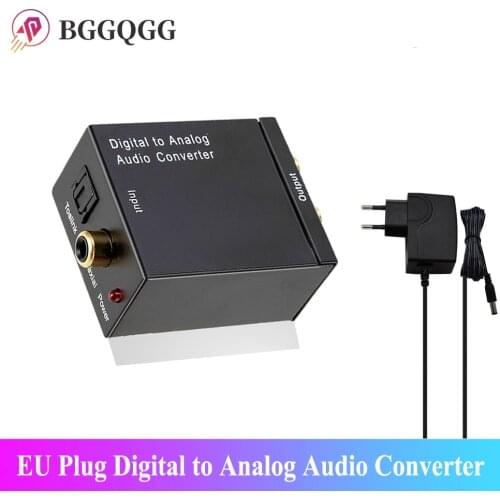 EU Plug Digital To Analog Audio Converter Output Optical Digital Stereo Audio SPDIF Coaxial To Analog DAC Aamplifier To RCA R/L