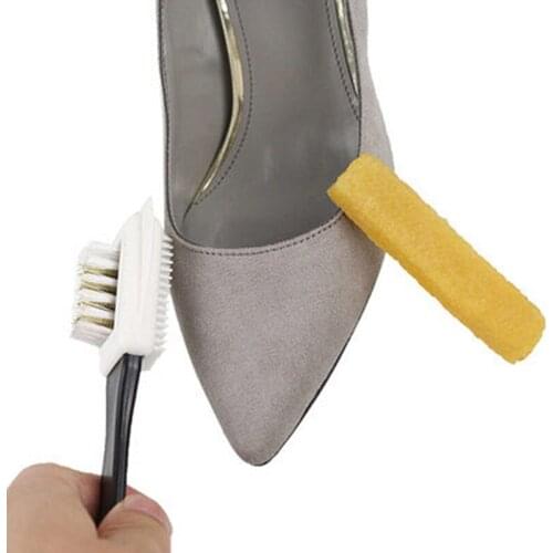 Rubber Eraser Black S Shaped Shoes Cleaner 2pcs/set Boot Shoe Leather Stain Cleaner Suede Shoe Brush 3 Side Cleaning Brush