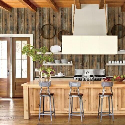 Retro Faux Wood Wallpaper Roll Self Adhesive Home Decor Living Room Bedroom Furniture Vinyl Mural Doors Cabinet Desktop Sticker