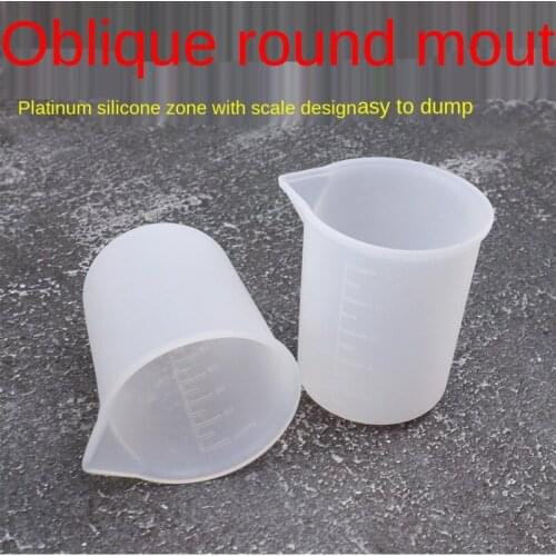 Silicone Measuring Cup DIY Baking Handmade Tool High Temperature Resistant Crystal Drop Mold With Scale 100ml Ml