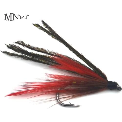 MNFT 10PCS Red Wing Peacock Demon Streamer Fly Fishing Trout Lure 7 # Hook
