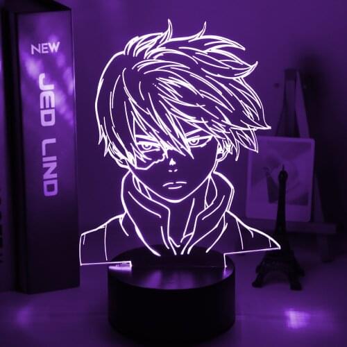 Anime My Hero Academia Shoto Todoroki Face Design Led Lamp for Kids Child Boys Bedroom Decor Acrylic Table Lamp Gift Light Lamp
