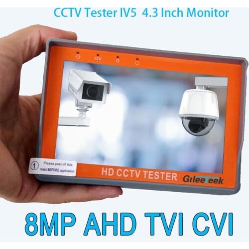 Cable and Audio Test IV5 LED Light Power Supply 5 Inch 8MP CCTV Camera 12V1A AHD TVI CVI Monitor PTZ Support UTC UTP PTZ NEW HD