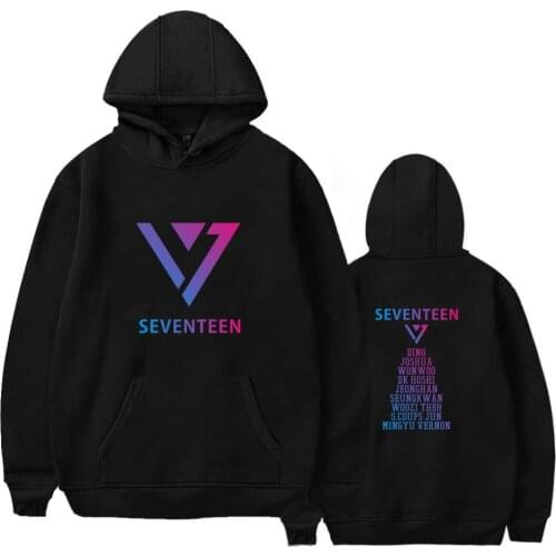 Kpop SEVENTEEN Hoodies Men Women Unisex Fans Fleece Pullovers Popular Korean Streetwear Fashion Hooded Sweatshirt Female Clothes