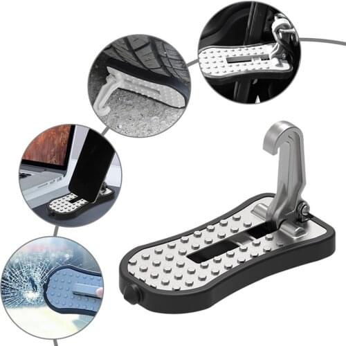 Universele Auto Deur Stap Pedaal Opvouwbare Auto Rooftop Bagage Ladder Verslaafd Voetsteunen Deur Veiligheid Hamer Deur Stap