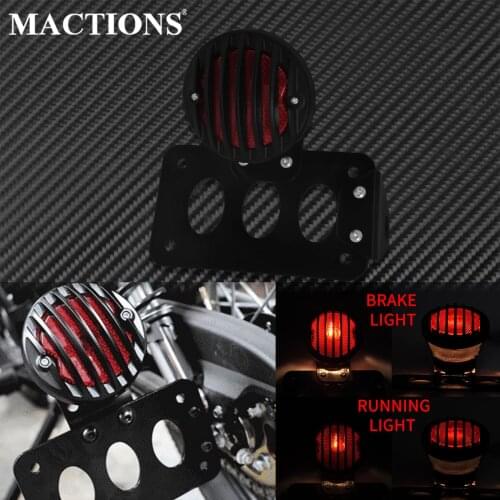 Motorcycle Universal Side Mount Tail Light w/ License Plate Bracket Holder For Harley Sportster XL Touring For Yamaha For Honda