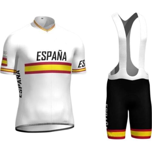 2021 Cycling Mens Short Sleeve Jersey Maillot Traje Azul ESPAÑA Hombre Lucha Culotte Corto ESPAÑA Ciclismo Cysliste Bib Shorts