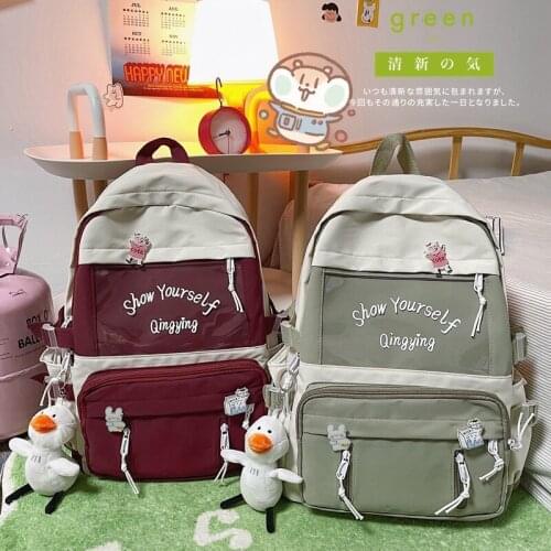 Japanese Large-capacity Fashion Womens Backpack Nylon Large Capacity Backbags For Women Trendy All-match Travel Bags