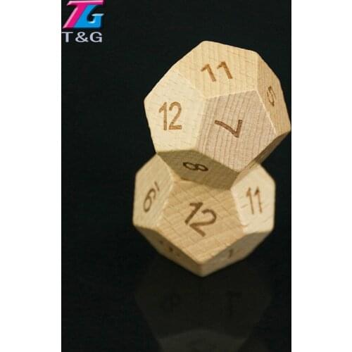 Funny High Quality Wooden D6 D12 Dices Standard Dots and Number for Role Playing Board Game Multi Sides