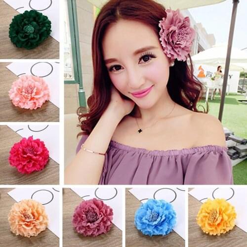 Sale 1pc Womens Beauty Bridal peony Orchid Flower Hair Clip Hairpins Barrette Wedding Party Women Accessories