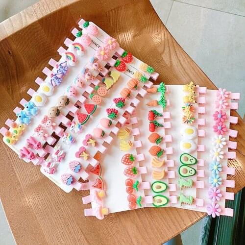 10pcs/Set Princess Cartoon Barrette Unicorn Mermaid Hair Clips Sweet Duck Mouth Hair Grips Headress Hair Accessories