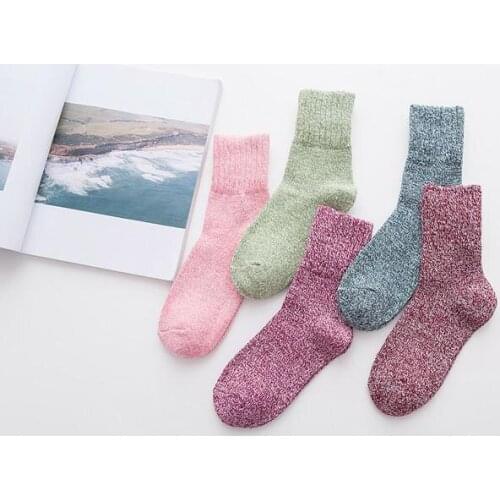 Ladys Casual socks Womens Garments and Male short sock Wool Cashmere Pure Color breathable sock Christmas Gift Crew Sock