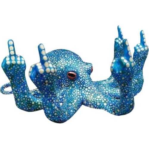 Animals Octopus Miniature Ornaments Garden Statue Tabletop Bar Decorative Sculpture Animal Collectibles Decor