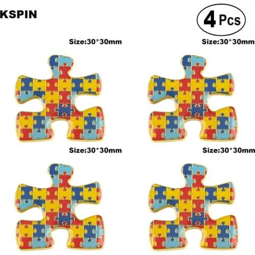 Autism Brooches Lapel Pin Flag badge Brooch Pins Badges 4pcs