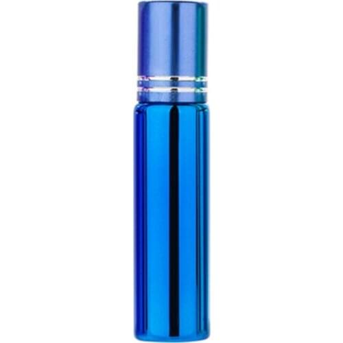10ml Portable Refillable Bottle For Essential Oils Roll On Roller Bottle Glass Perfume Bottle Empty Deodorant Container Red Blue
