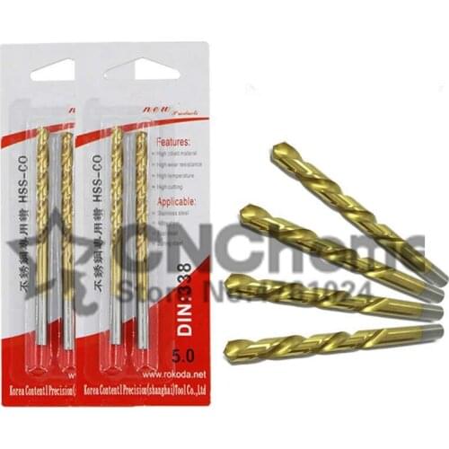 10PCS M42 1.0mm-2.0mm HSS-CO Cobalt Drill Bits,Straight shank twist drill,used in Stainless Steel (1.0mm/1.5mm/1.6/1.8mm/2.0mm)