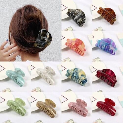 2020 Korean Acrylic Women Hair Claws Hair Crab Clamps Simple Fashion Female Hair Clips Retro Make up Hairdress Hair Styling Tool