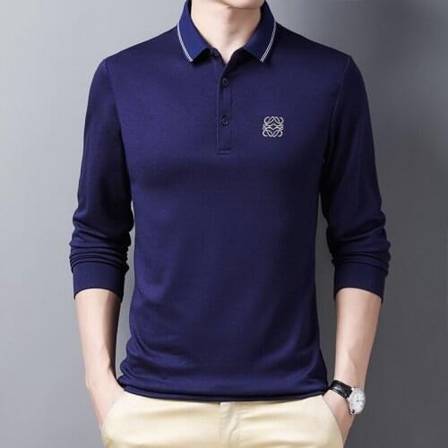 2020 New Product Men T-Shirt Polo Shirt High Quality V-Neck Long Sleeve T-Shirt Casual Polo Shirt 3Xl Men Business