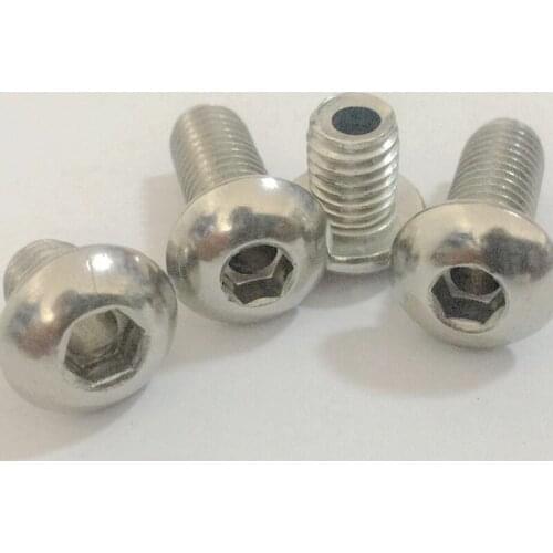 3pcs M4 M5 stainless steel Allen round through hole screw hex socket pan hollow lamp threading bolt 2/2.5mm aperture 6mm-16mm L