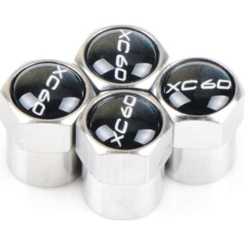4pcs Aluminum Valve Caps Car Wheel Tires Valves Tyre Stem Air Caps for Volvo XC60 XC80 XC90 V40 V60 S60L S80 Accessories