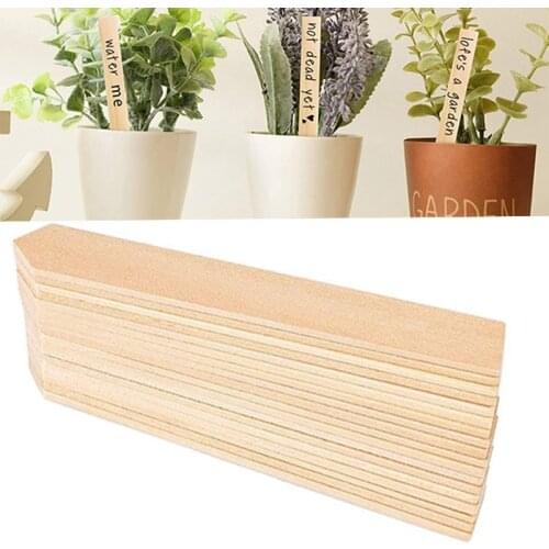 50PCS Plant Seedling Stake Labels Garden Wooden Markers Flower Pots Signage Insert The Ground Nursery Blank Label