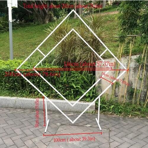 Diamond Wedding Arch Balloon Flower Backdrop Stand Home Decoration Geometric Floral Background Frame Decor