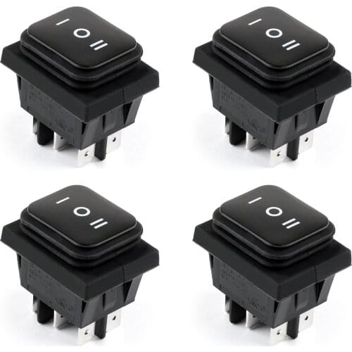 Artudatech 4Pcs RLEIL RL2-203 Waterproof IP65 Boat Car Rocker Switch 6Pin ON-Off-ON 125/250VAC