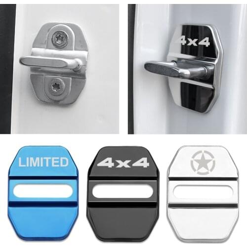 Car-Styling 4pcs car door lock cover Auto Emblems Case For Jeep Renegade Compass Patriot Cherokee Wrangler Grand Cherokee SRT